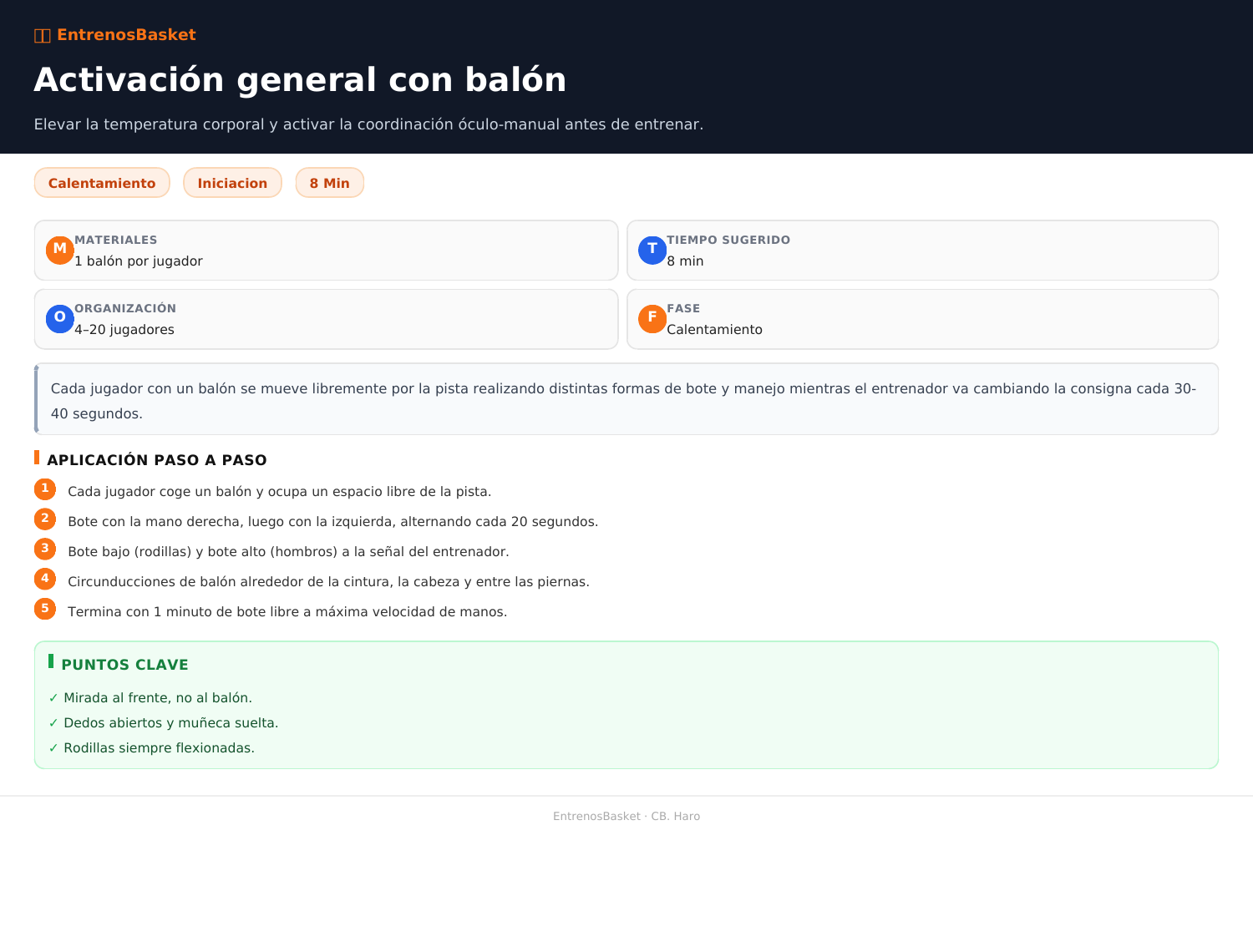 Activación general con balón