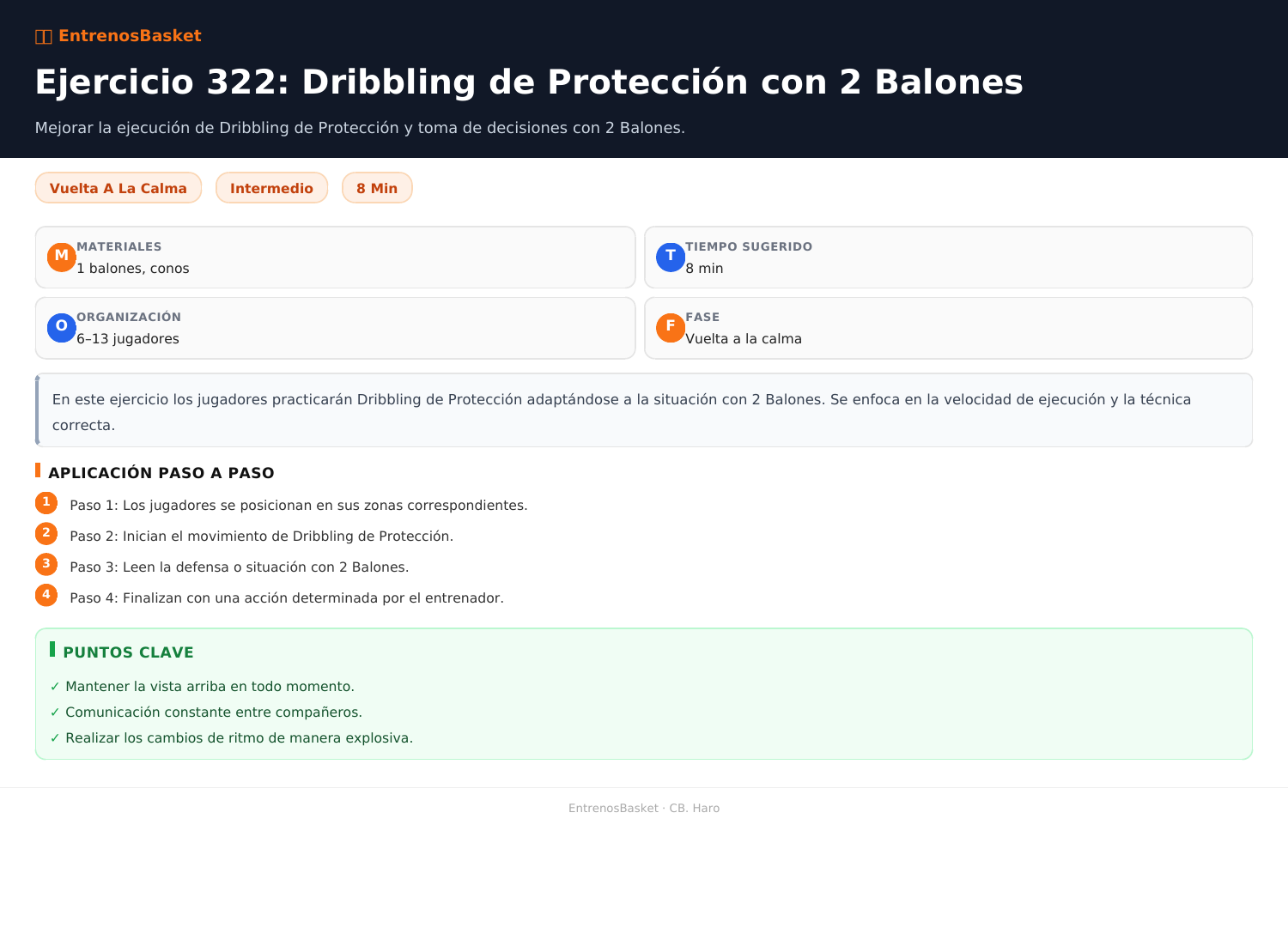 Ejercicio 322: Dribbling de Protección con 2 Balones