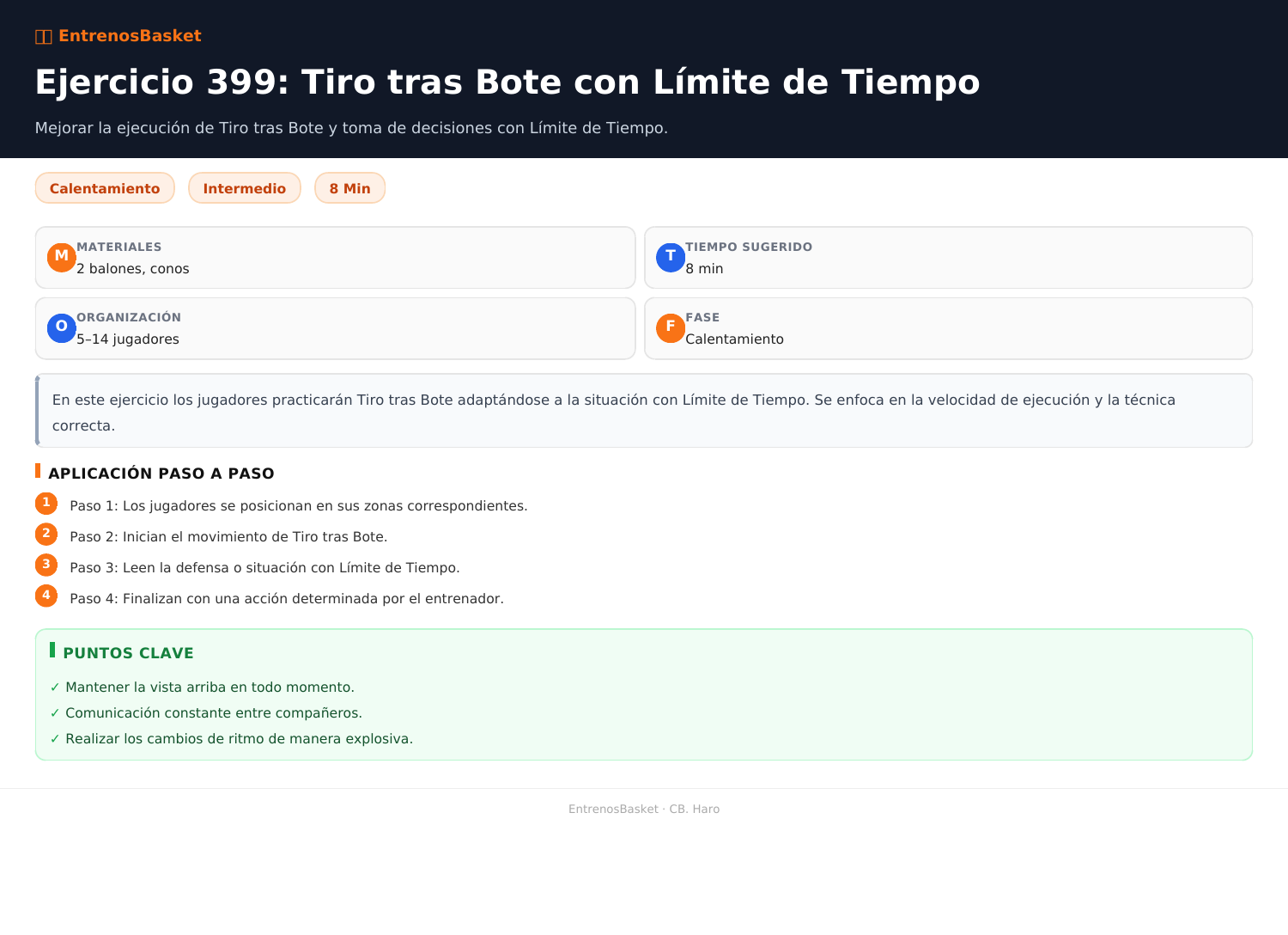 Ejercicio 399: Tiro tras Bote con Límite de Tiempo