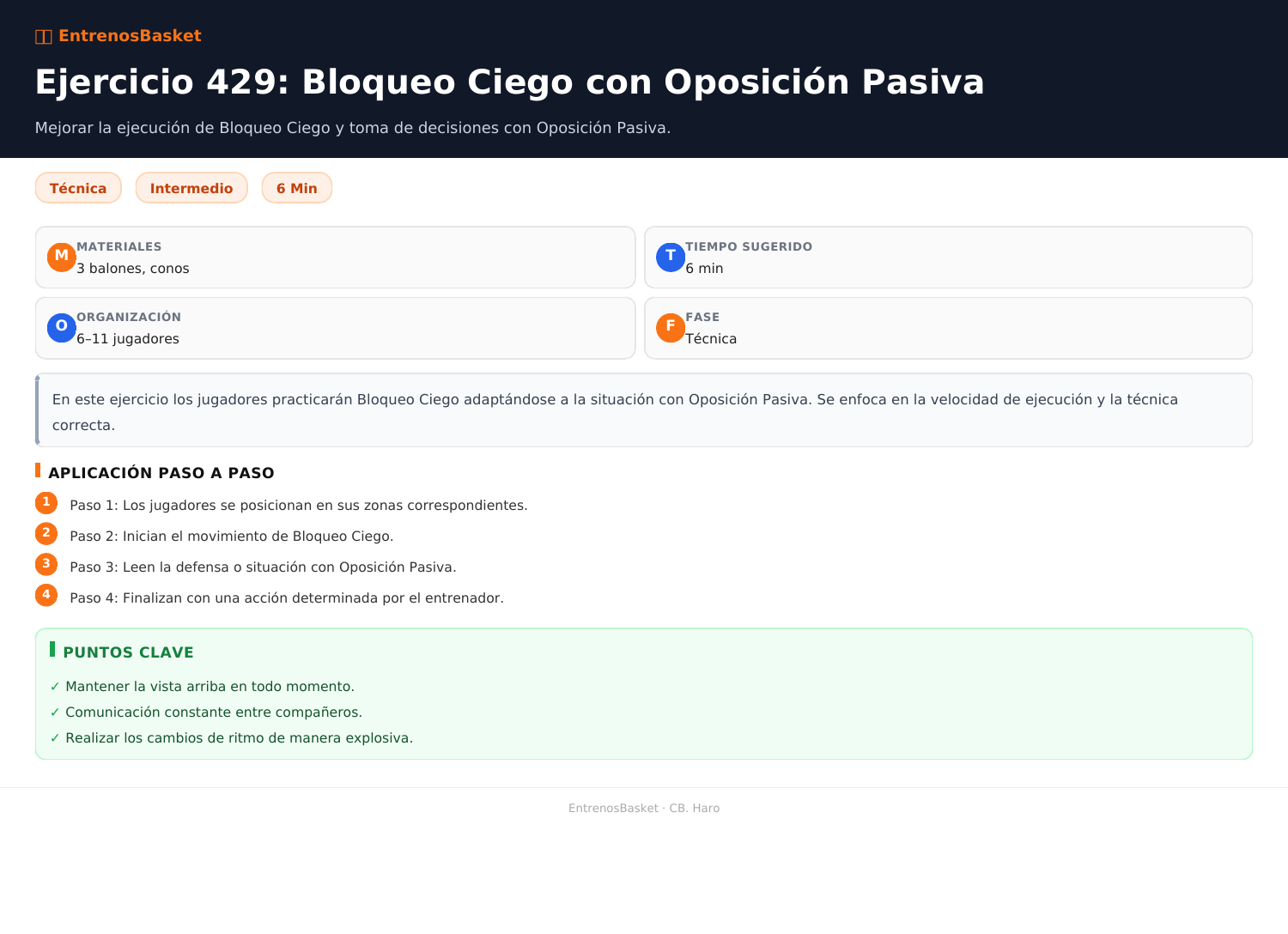 Ejercicio 429: Bloqueo Ciego con Oposición Pasiva