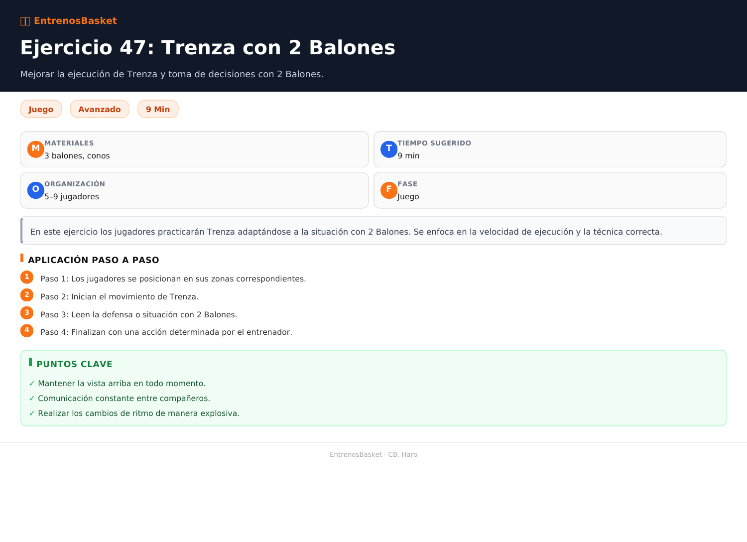 Ejercicio 47: Trenza con 2 Balones