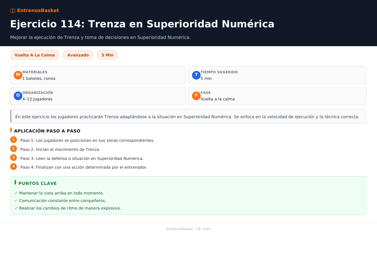 Ejercicio 114: Trenza en Superioridad Numérica
