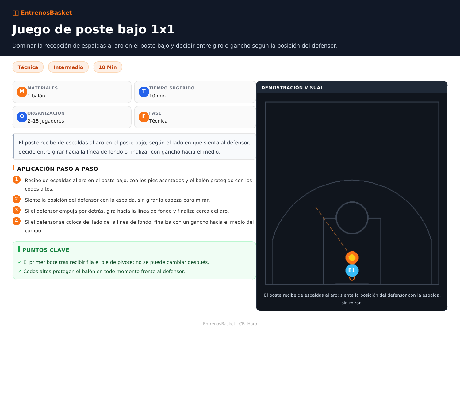 Juego de poste bajo 1x1