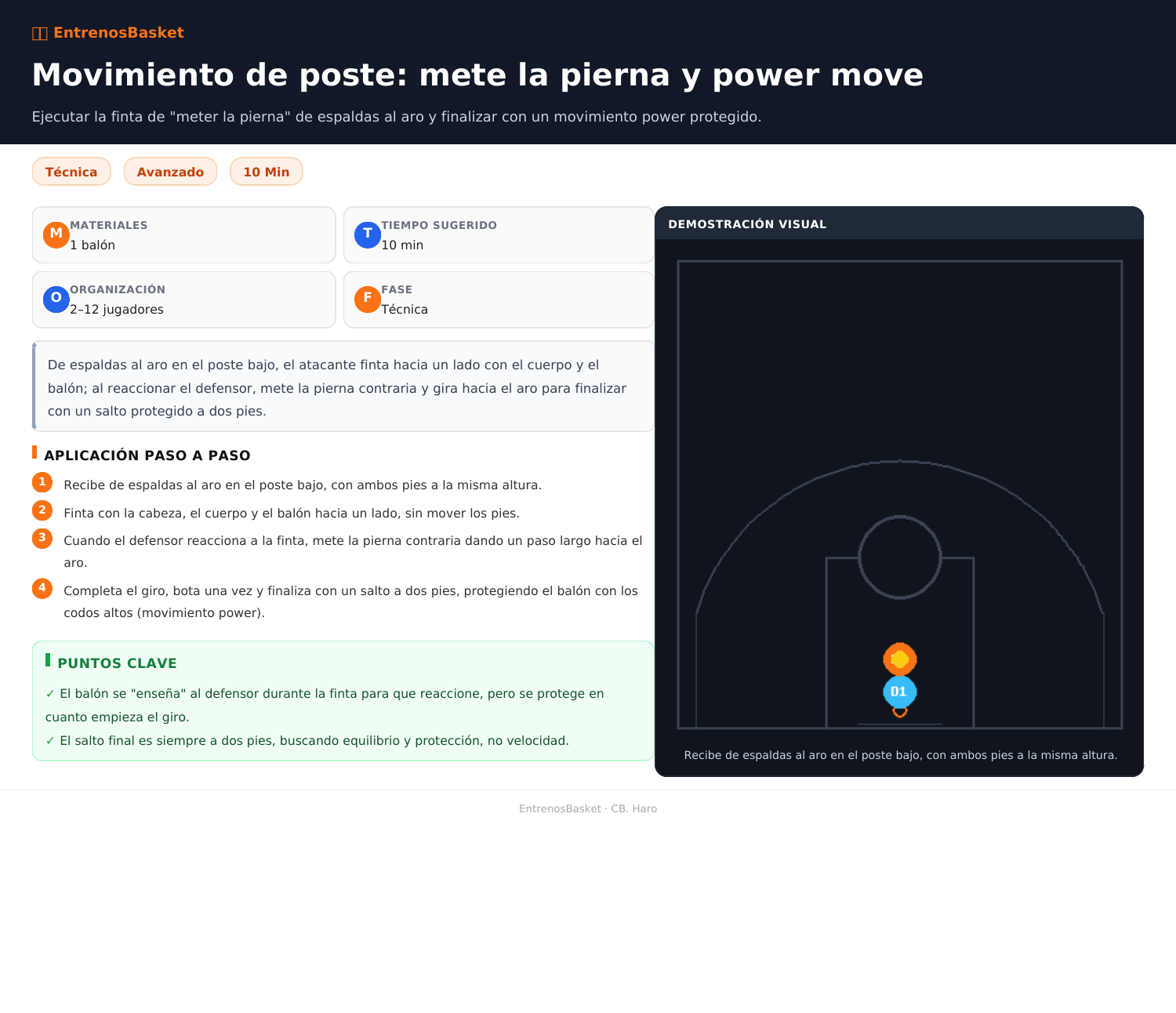 Movimiento de poste: mete la pierna y power move