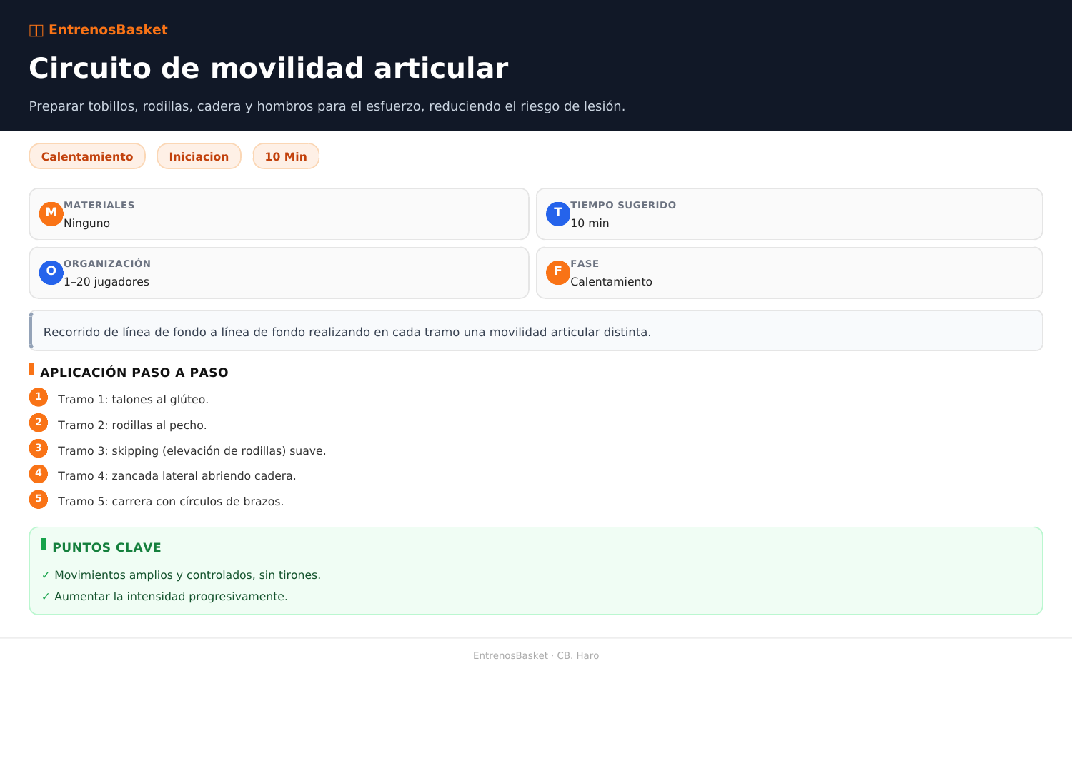 Circuito de movilidad articular