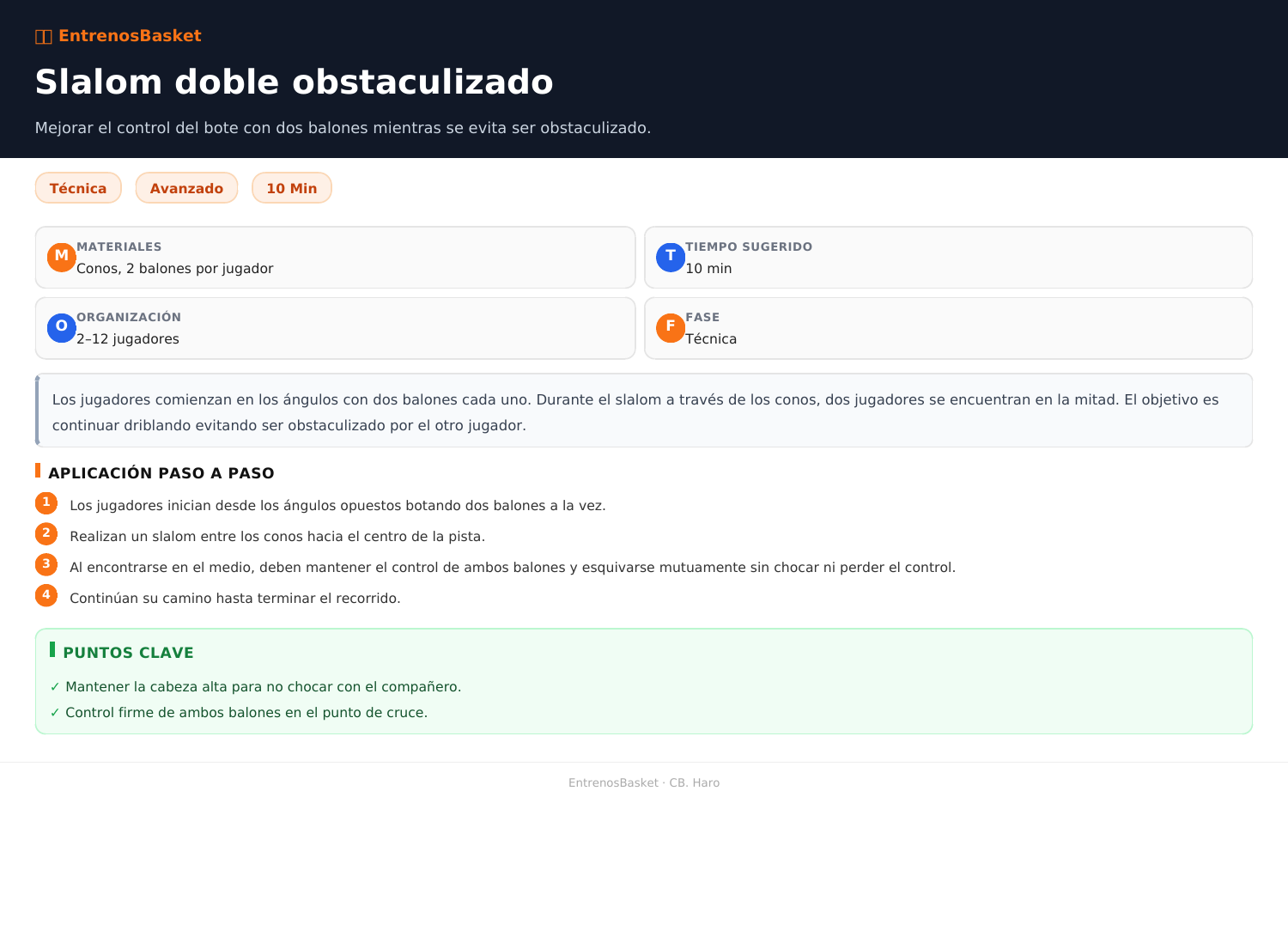 Slalom doble obstaculizado