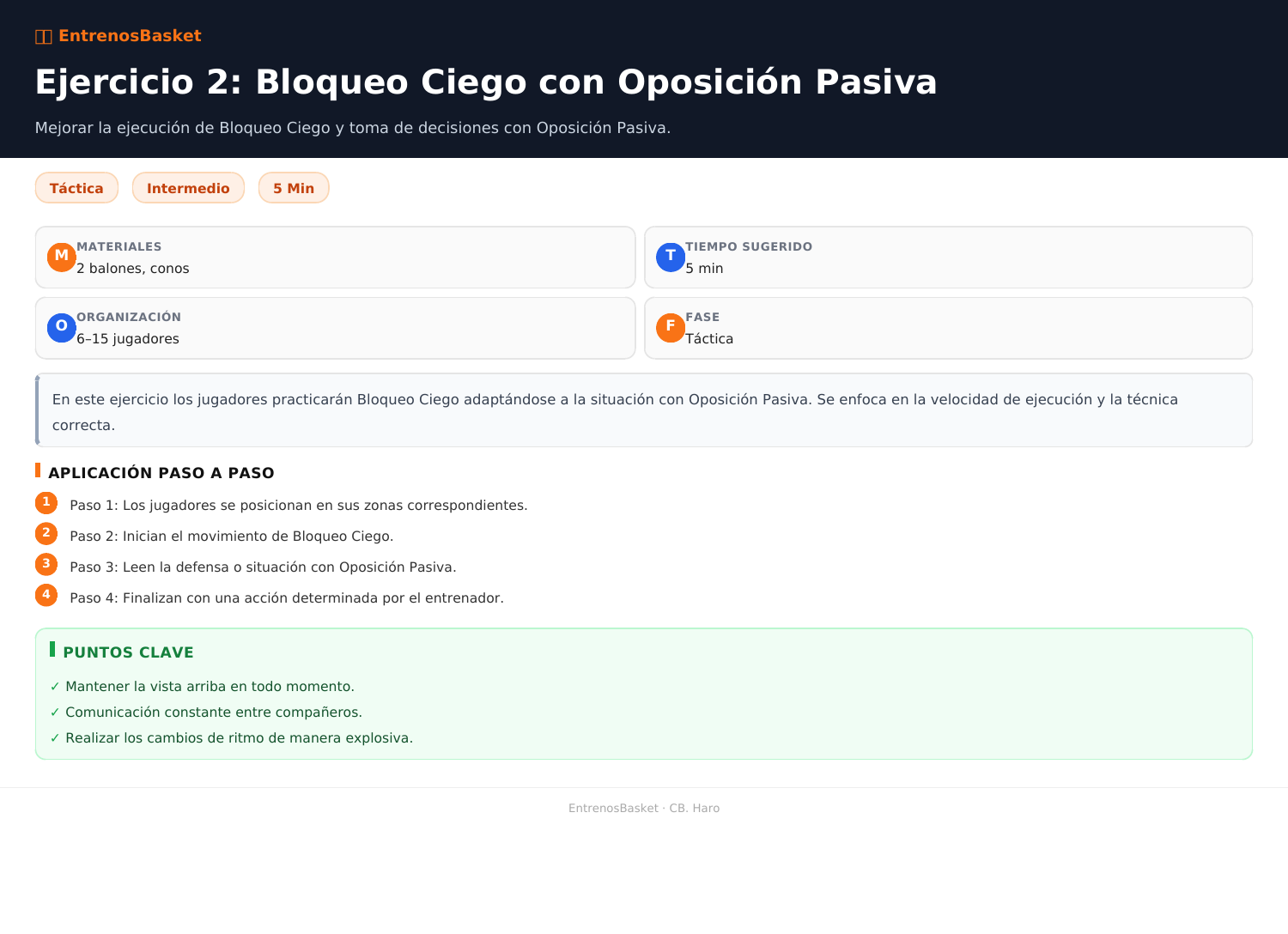 Ejercicio 2: Bloqueo Ciego con Oposición Pasiva