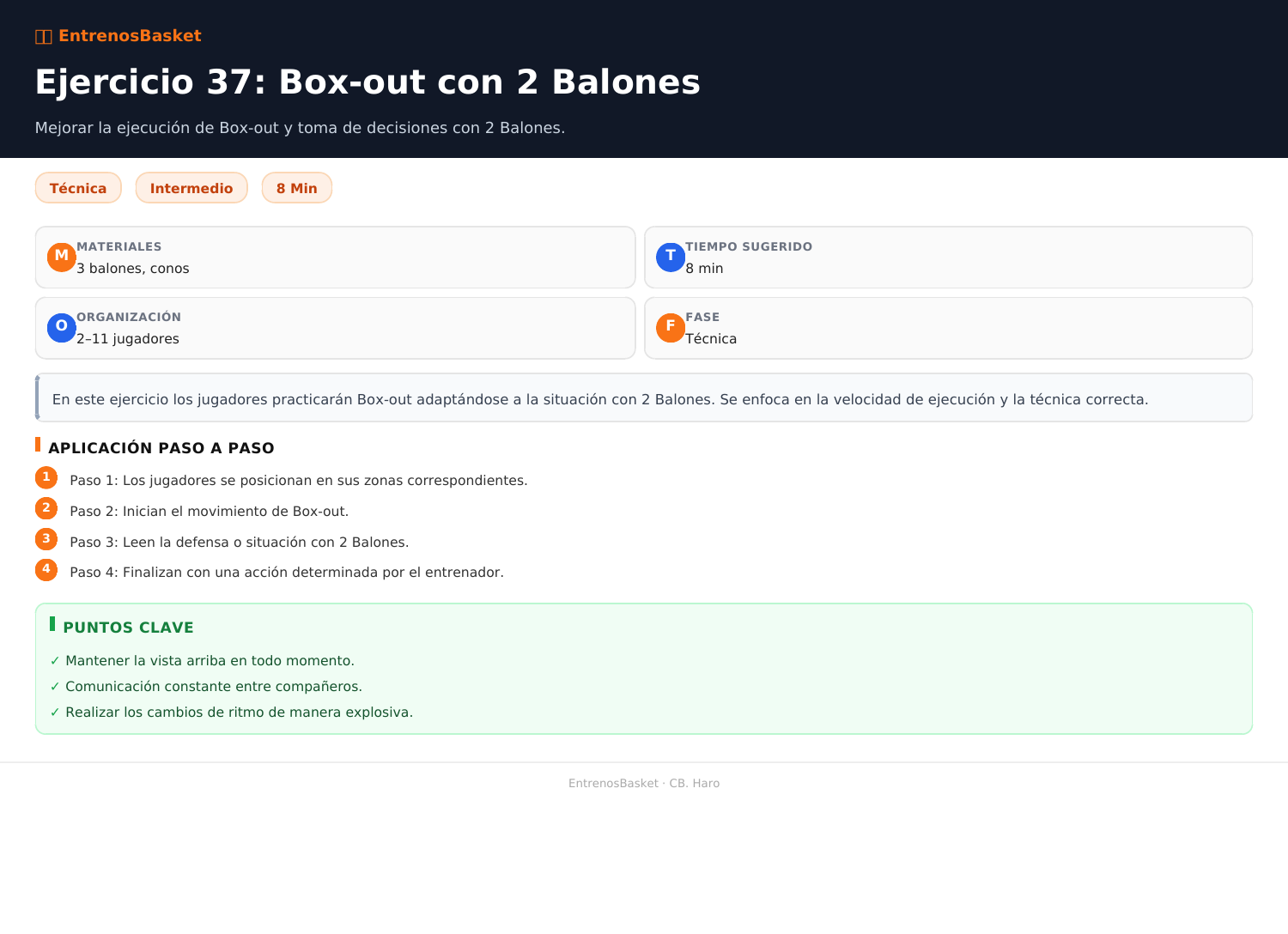 Ejercicio 37: Box-out con 2 Balones