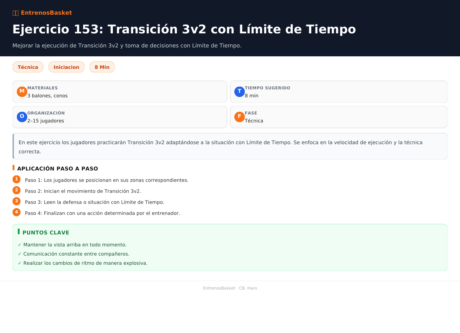 Ejercicio 153: Transición 3v2 con Límite de Tiempo