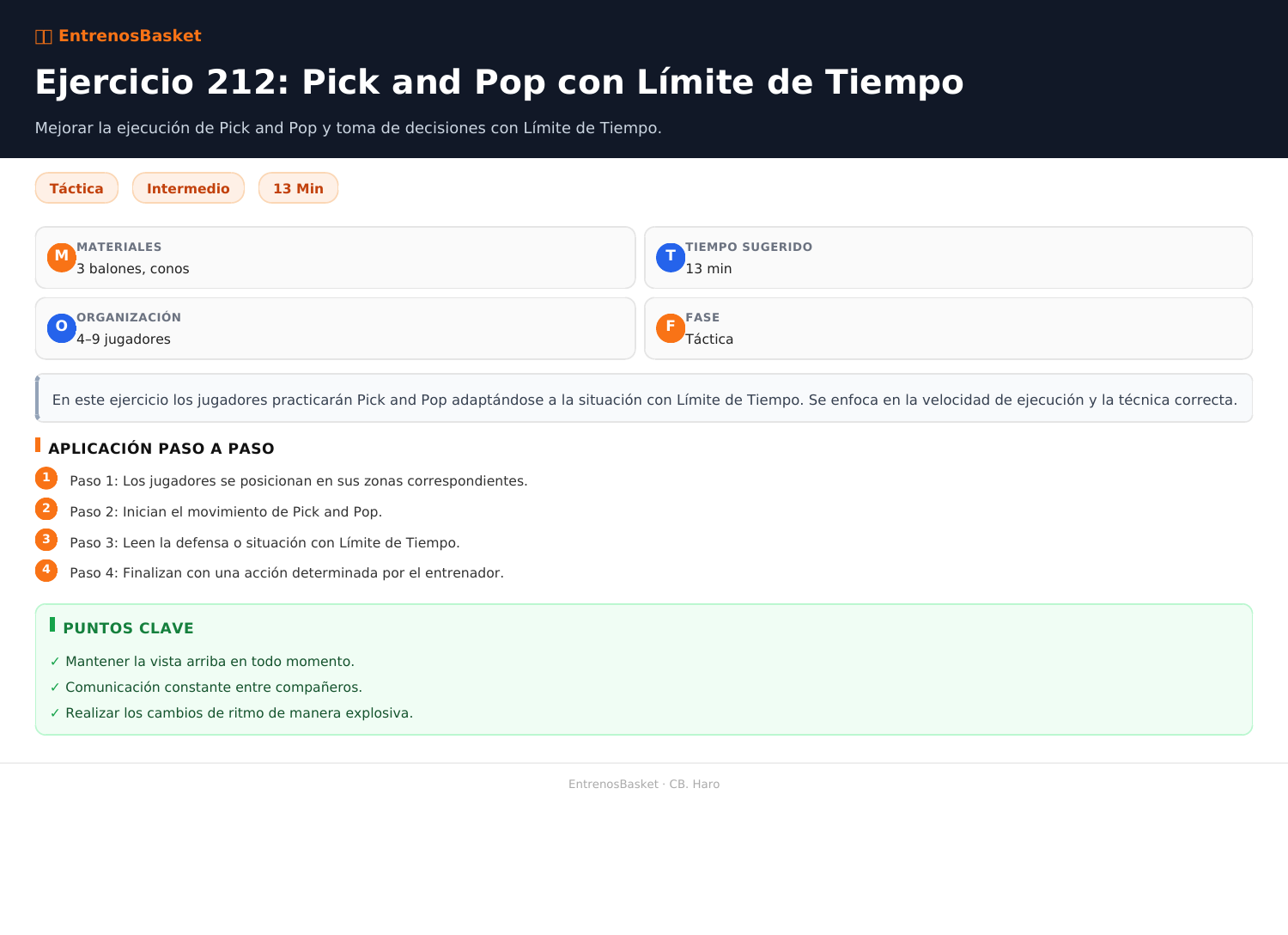 Ejercicio 212: Pick and Pop con Límite de Tiempo
