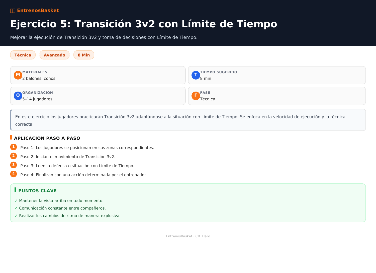 Ejercicio 5: Transición 3v2 con Límite de Tiempo