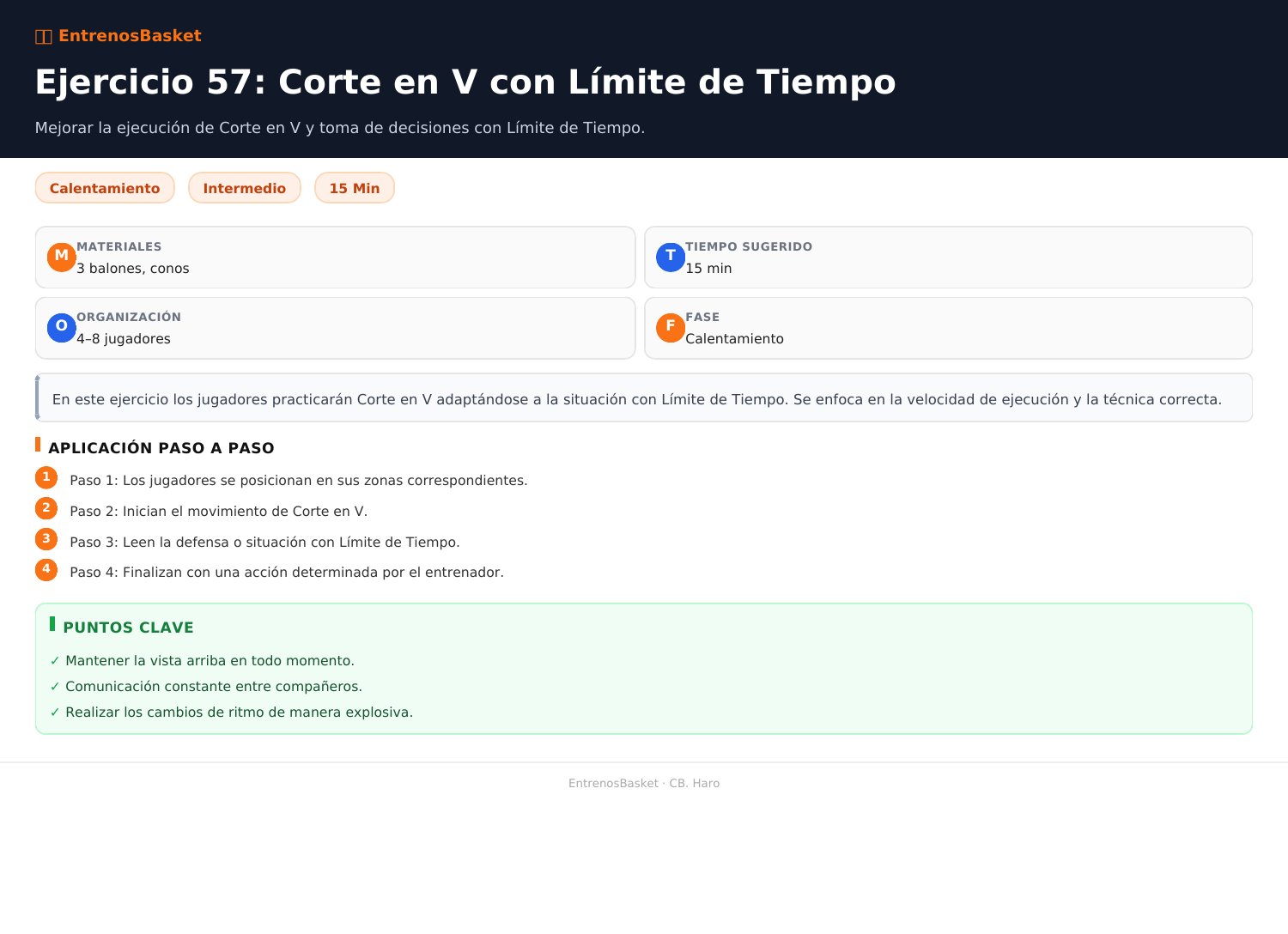 Ejercicio 57: Corte en V con Límite de Tiempo