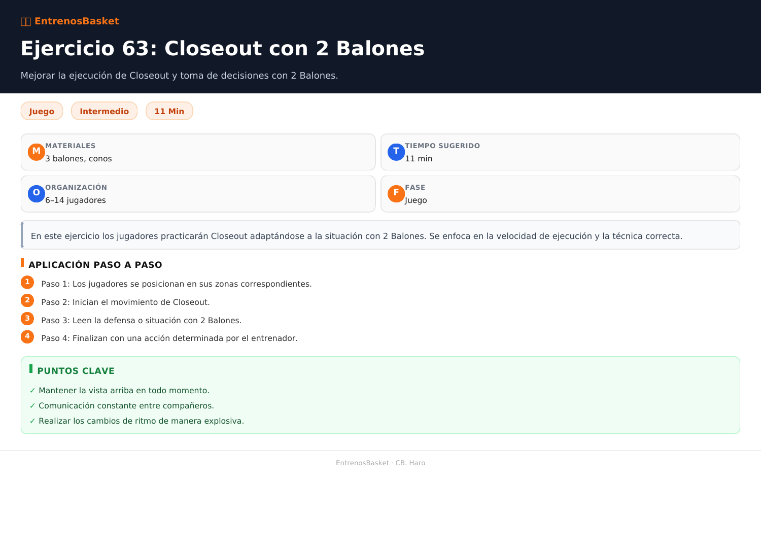 Ejercicio 63: Closeout con 2 Balones