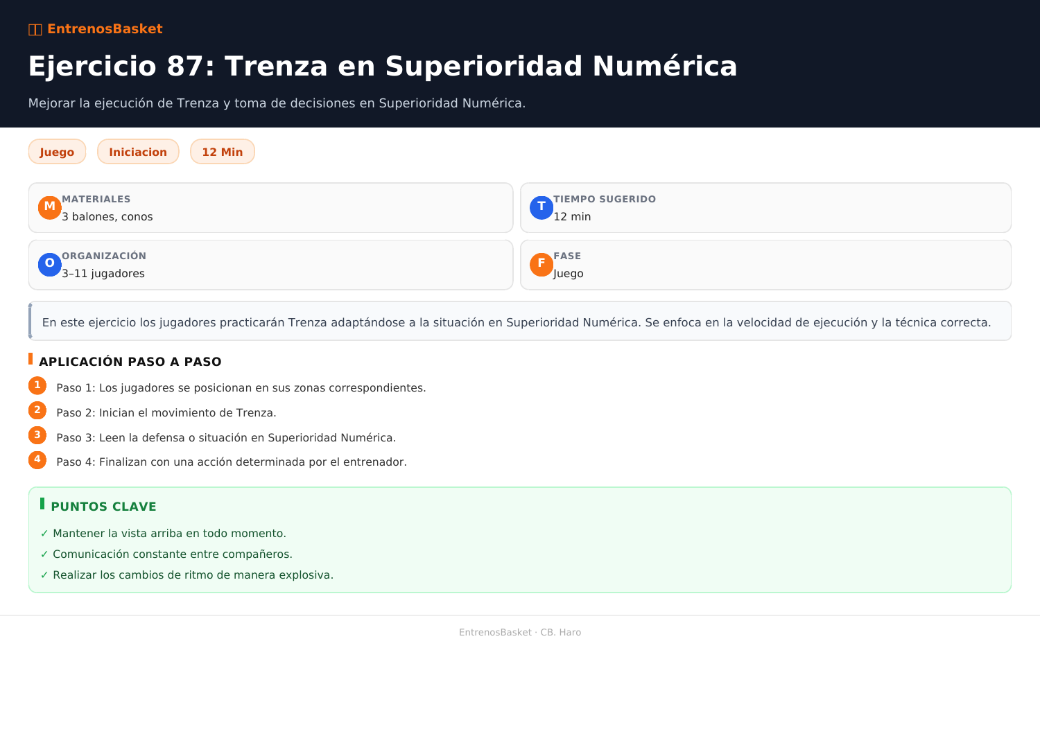 Ejercicio 87: Trenza en Superioridad Numérica