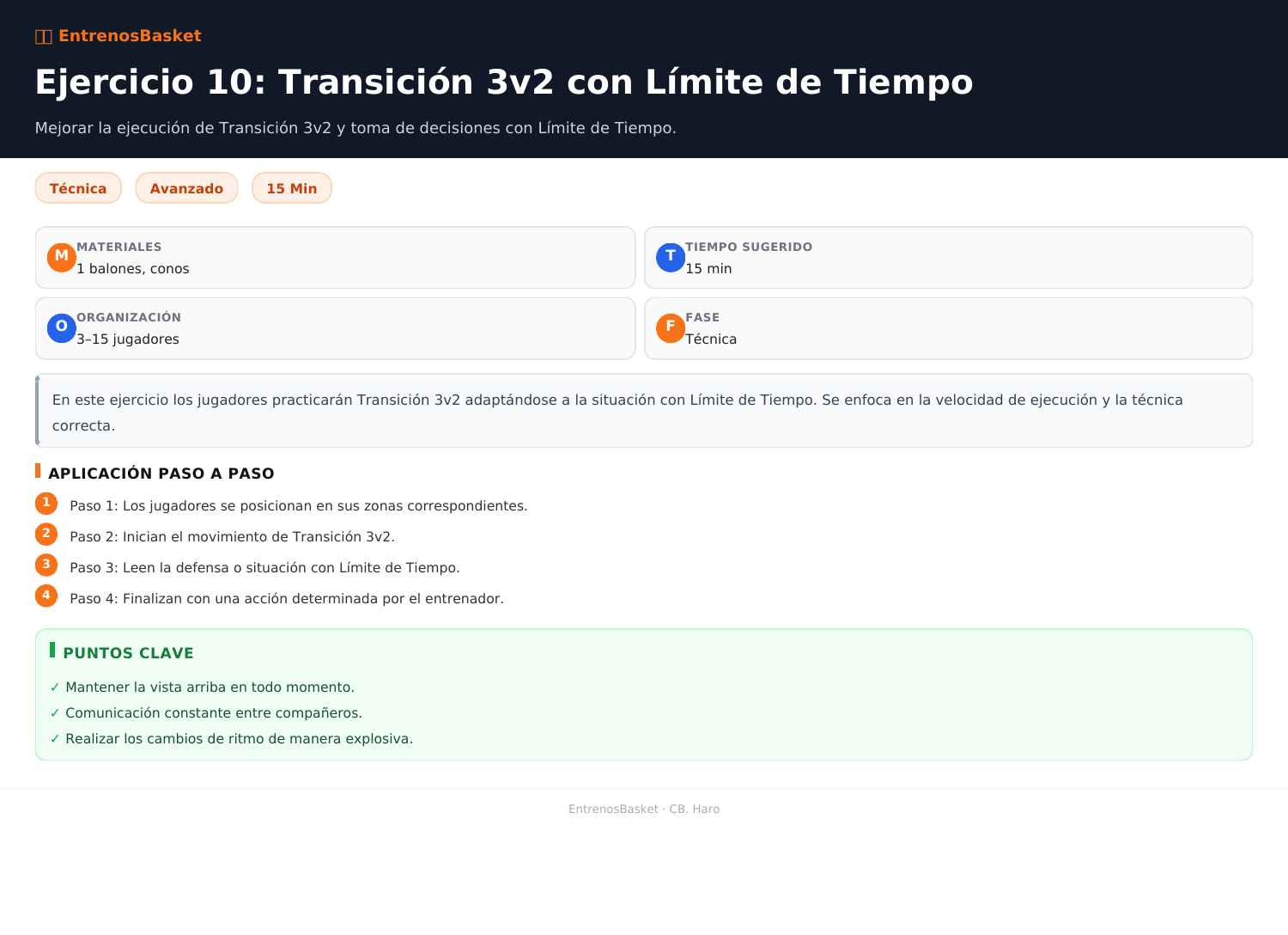 Ejercicio 10: Transición 3v2 con Límite de Tiempo