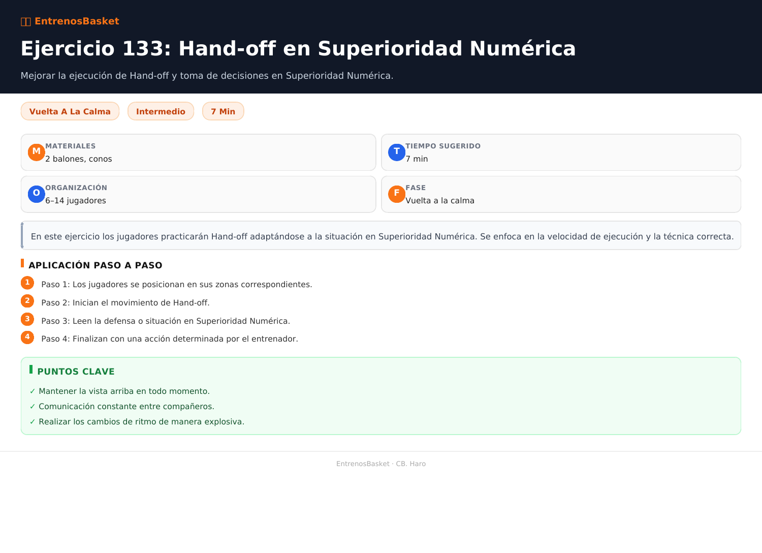 Ejercicio 133: Hand-off en Superioridad Numérica