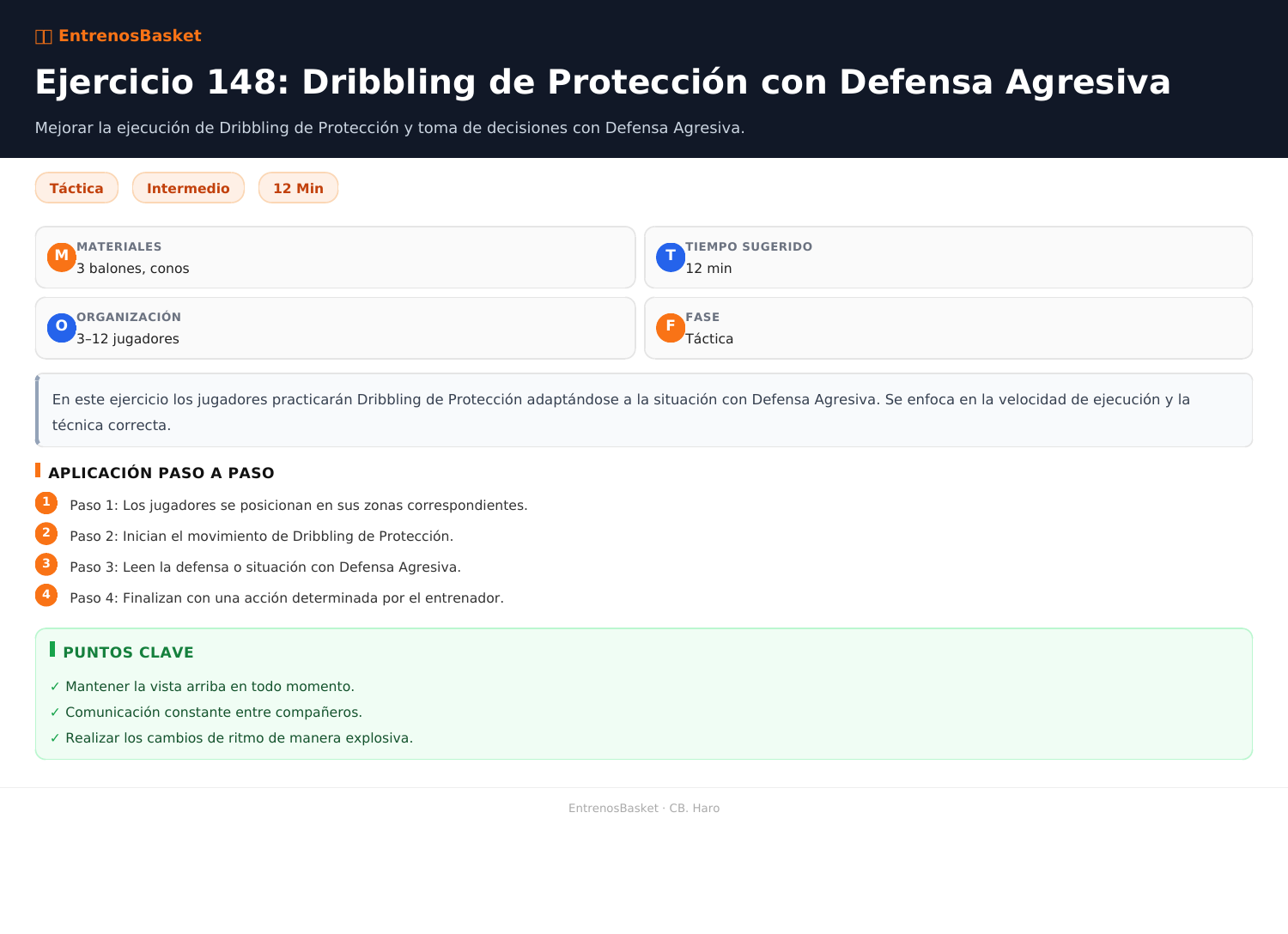 Ejercicio 148: Dribbling de Protección con Defensa Agresiva