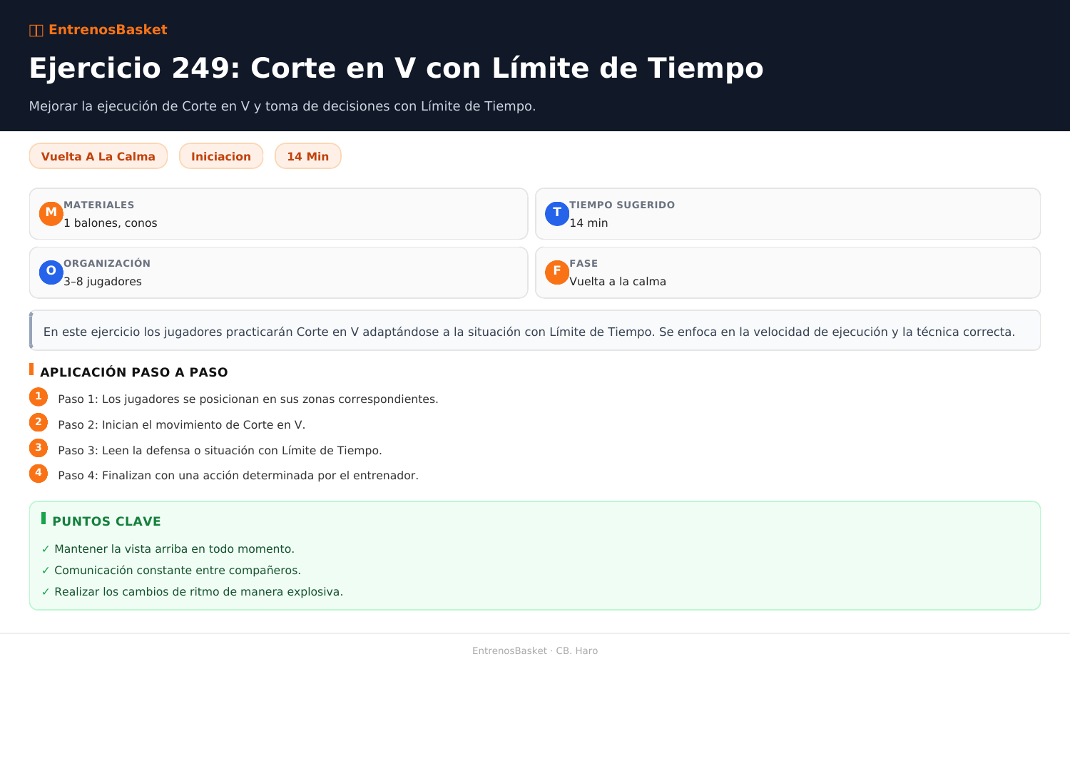 Ejercicio 249: Corte en V con Límite de Tiempo