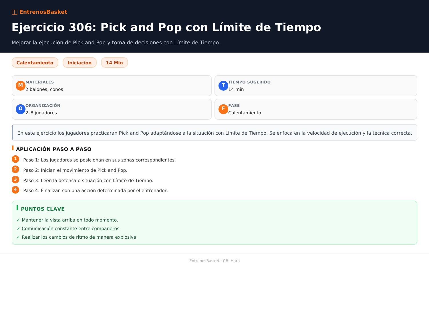Ejercicio 306: Pick and Pop con Límite de Tiempo